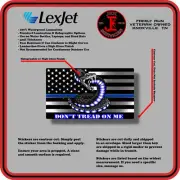 Thin Blue Line, Don't Tread On Me Waterproof Sticker Decal for Laptops