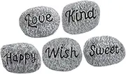 Happyyami Decorative Stones for Fish Tank 5 Pack Mini Resin Rocks Garden Landscaping Pebbles Outdoor Yard Rocks