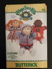 Vintage Cabbage Patch Kids Baby Clothes Butterick 332 NEW UNUSED & UNCUT