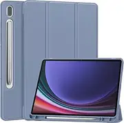 [Miimall] for Samsung Galaxy Tab S9 Tablet Leather Case, [Genuine PU with TPU Cover] [Ultra-Thin Precise] [Military-Grade Anti-Drop] Protector Stand Case for Galaxy Tab S9, 11inch 2023(Violet)