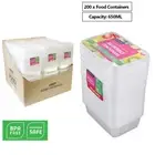 200 x Takeaway Food Containers with Plastic Lids 650ml Take away Meal Prep Box