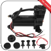 200PSI 12V Air Horn Suspension Kit Black Metal Compressor For Train Horns Kit