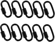 Abaodam 10Pcs Stainless Steel Locking Carabiner Clips Heavy Duty Oval Quick Links for Camping Hiking Fishing and Outdoor Activities