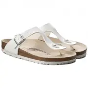 BIRKENSTOCK GIZEH WHITE SANDALS UNISEX THONGS REGULAR WIDTH