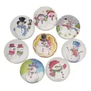 Assorted 30pcs 1 1/4"30mm Big Santa Christmas Snowman Wood Buttons Sewing Mix...