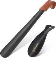 ZOMAKE Metal Shoe Horn Long Handle For SeniorsSet of 2Shoe Horn Long Handle