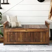 ALFORDSON Storage Bench Wooden Entryway Chest Rustic Charcoal L Size