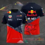 RED BULL 2024紅牛F1夏季時尚3D打印賽車隊T恤女短袖時尚休閒短袖