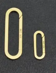 Real 14k Solid Yellow Gold Connector Paperclip Clips Lock Sizes S L