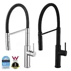2-Mode Pull Down Kitchen Mixer Tap Brass Laundry Sink Swivel Faucet Chrome Black