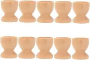 KICHOUSE 10pcs DIY Unfinished Wooden Egg Cups Hand-Painted Toy Easter Egg Holder Stand for Boys and Girls