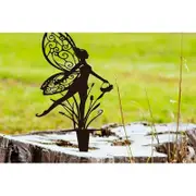 Fairy Silhouette Statue Metal Craft Art Sculpture Outdoor Decorative Stake for Patio Garden Yard-Style 1