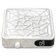 Catzon Nail Dust Collector Diamond Vacuum Fan Vent Dust Collector for Acrylic Nails Polishing Nail Salon-Silver