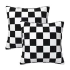 Pillow Covers 18x18 in Couch Black and White 18" x 18" (Pack of 2) Checkered