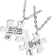 [WOFASHPURET] 2 Sets Good Sister Necklace Necklaces Key Fob Puzzles Puzzle Necklace Lace Choker Girl Presents Friendship Split Necklace Puzzle Stitching Necklace Friendship Matching Necklace Tag