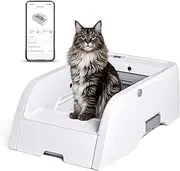 Advwin Self Cleaning Cat Litter Box, Open Design Automatic Litter Scooping Robot, App Control, Anti Pinch, Odor-Seal, Extra Large Cleaning Cat Litter Tray for Multi Cats Kitty