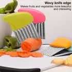 Vegetable Stainless Steel Potato Cutter Crinkle Cutter Wavy Slicer Chopper