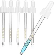 6pcs Glass Pipette Droppers with Graduated Measurement 100ml Standard Essential Oil Bottles Liquid Dropper for Precise Dispensing Ideal for DIY and Lab Use