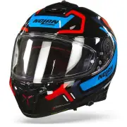 N80-8 Ally N-Com 43 Glossy Black Blue Red Full Face Helmet