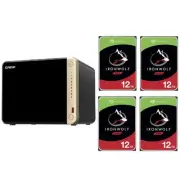 QNAP TS-664 6 Bay 8GB Desktop NAS With 4x 12TB NAS HDD Bundle [BDLQNP66408]