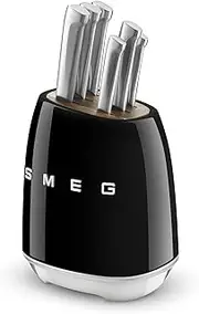 [Smeg] Black Stainless Steel Knife Block Set