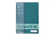 Colourhide Writing Notebook w Ruler A4 School Stationery 120 Pages Teal Green