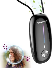 Travel Air Purifier,Timeage Wearable Air Purifier Necklace, Portable Mini Air Ionizer Eliminates Pollen,Smoke,Dust for Outdoor,Travel(Button Press)