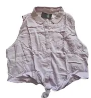 Abercrombie & Fitch 100% Viscose Tie Front Sleeveless Crop Top Light purple-M