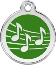 Red Dingo Music Green Tag - Lifetime Guarantee - Cat, Dog, Pet ID Tag Engraved