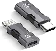 (2pack) USB-C to Lightning Male 30W PD for iPhone 15/15 pro and Lightning Adapter C for Samsung Galaxy S23 Ultra/S22/S21for Apple 14/13/12 Pro Max (USB-C Female+Lightning Male)
