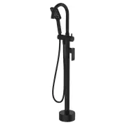 Tono Floor Mounted Bath Mixer With Hand Shower, Matte Black