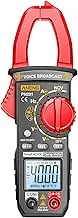 PN201 Voice Meters Digital Clamp Meter Multimeter Tester 4000 Counts with NCV Amp Ohm Volt Meter Measures AC/DC Current AC/DC Voltage Resistance Capacitance Diodes Frequency Backlight