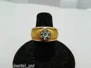 New In Box SWAROVSKI Crystal Stone Gold Plate Yellow Enamel Size 6 1/2 Ring