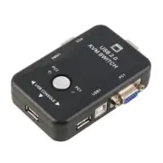US 2 Port USB KVM Switch With 2 Cable for Mouse Keyboard Monitor LCD LED