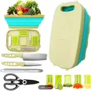 10-In-1 Collapsible Cutting Board Set With Colander