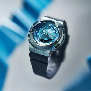 【CASIO 卡西歐】G-SHOCK金屬質感雙顯錶(GM-S110LB-2A)