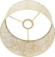 Table Lampshade, Light Shade Easy Installation Iron 25cm Diameter Home Decoration 16cm Height Hollowed Design for E27 (Gold)