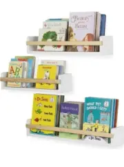 Wallniture UTAH Set of 3 Nursery Room Wood Floating Wall Shelves Shelf White NEW