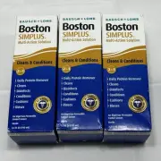3 Box's Bausch + Lomb Boston Simplus Multi-Action Solution 3.5oz 2 In 1 Formula