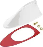 SING F LTD White Plastic Car Shark Fin Antenna Cover Roof Antenna Amplifier Booster FM/AM Radio Signal Aerial Vehicle Shark Fin Tape Base Waterproof for Auto SUV with Adhesive