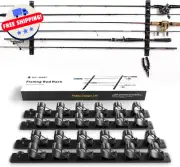 Wall Mount Fishing Rod Holder Horizontal Ceiling Storage Rack Garage Organizer