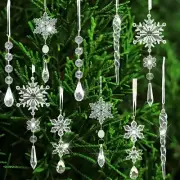 Snowflake Icicle Ornament Christmas Xmas Tree Decoration Hanging Pendant Decor
