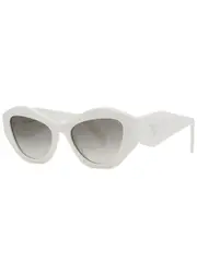 Prada - Cat-eye Sunglasses White, Designer-engraved Graduated Grey Lenses, Designer-stamped Arms, 100% UV Protection One Size
