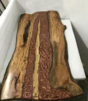 Epoxy Resin Dining Table, Live Edge Epoxy Wooden Table, Resin Walnut Table Decor