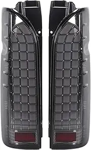 LED Dynamic Tail Light, Smoked Lens Tail Lamp, Compatible with Hiace 200 Commuter Van 2005-2017, Rear Brake Light Assembly, Waterproof Tail Light Kit