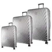 Pierre Cardin Hard Shell 3-Piece Luggage Set - Silver