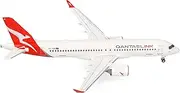 Herpa Model Aircraft QantasLink Airbus A220-300 Miniature in Scale 1:200, Collectible, Aircraft Model Without Base, Metal