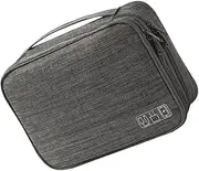 Sturdy Construction Data Cable Storage Bag Large Capacity Electronic Organizer Zipper Portable for Travel