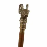 Vintage Wooden Walking Antique Walking Cane Stick Brass Goat Handle Stick Gift