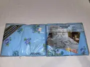 Vintage Tastemaker Sheraton Sheet No Iron Twin Fitted Blue Floral USA